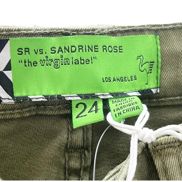 Free People x SANDRINE ROSE Women's Sz 24 Army Green Skinny Jeans NWT - Picture 10 of 12